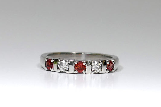 Diamond & Sapphire White Gold Eternity Ring