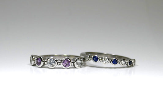 9ct White Gold & Platinum Eternity Rings