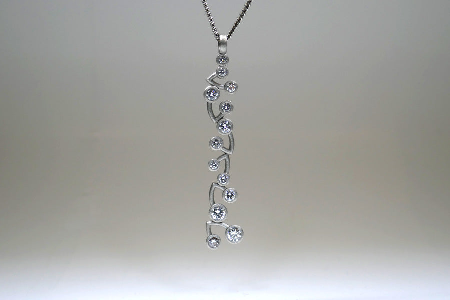 Diamond Set Platinum Cluster Pendant