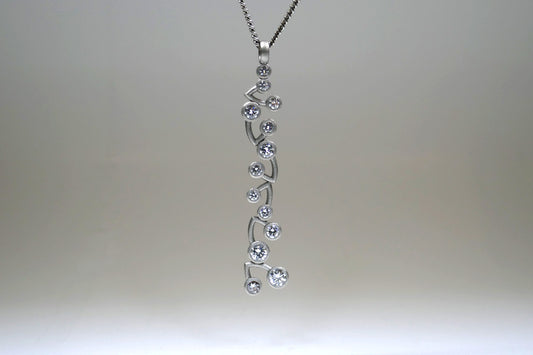 Diamond Set Platinum Cluster Pendant