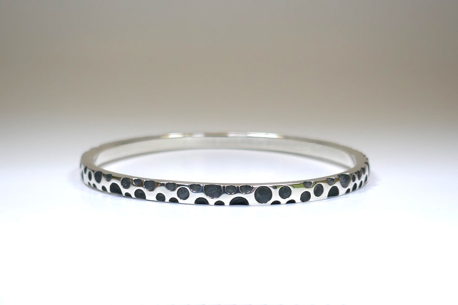 Bubble Pattern Design Silver Bangle
