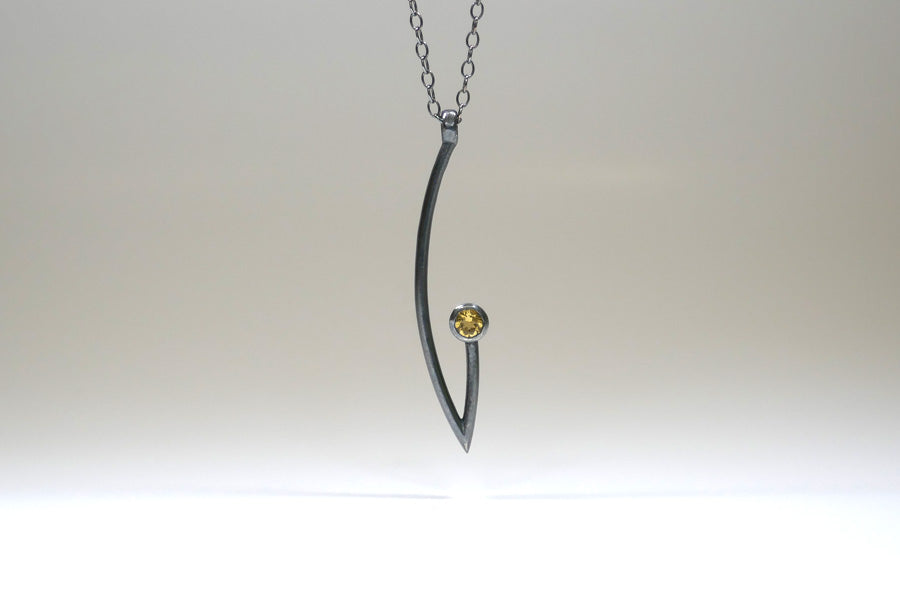 Branch Design Blue Topaz Silver Necklace