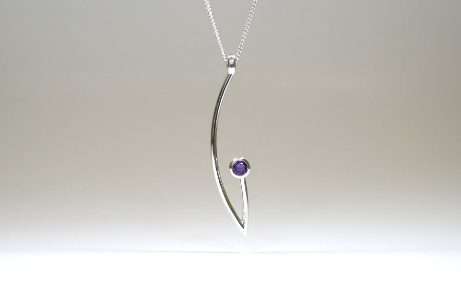 Branch Design Blue Topaz Silver Necklace