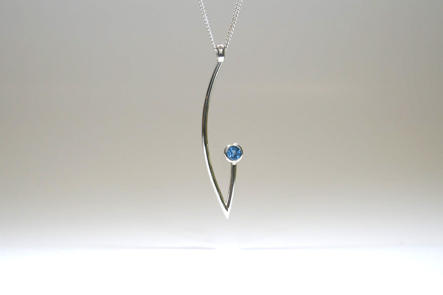 Branch Design Blue Topaz Silver Necklace