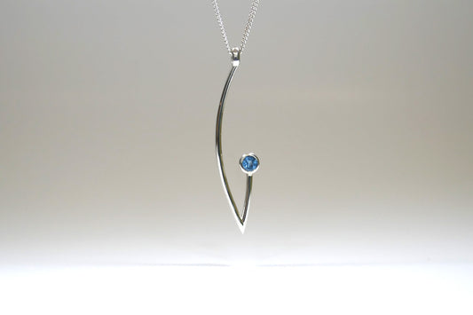 Branch Design Blue Topaz Silver Necklace