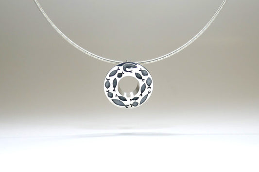 Turning Fish Small Silver Necklet