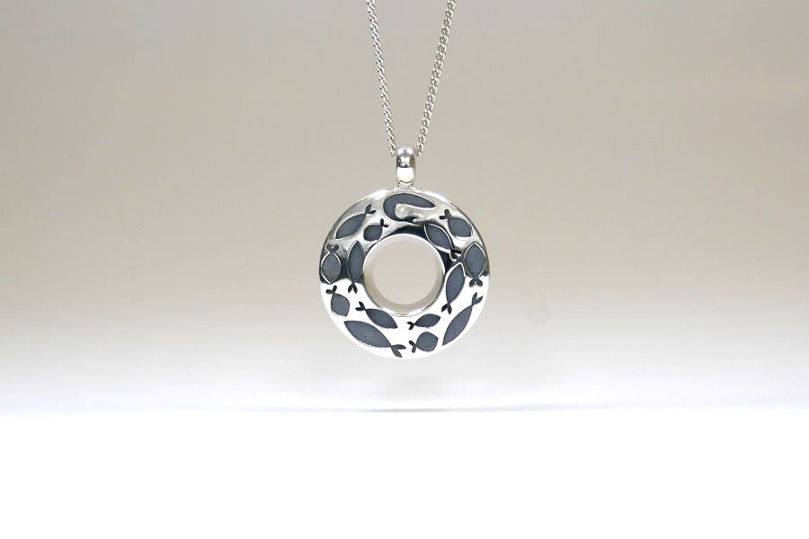 Turning Fish Silver Necklace