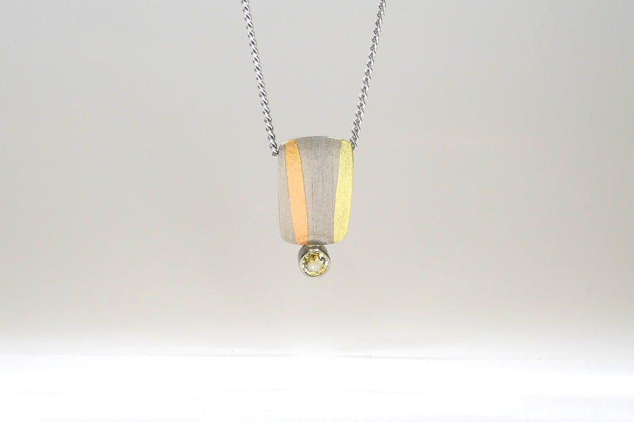 Yellow Sapphire 18ct White Gold Striped Necklace