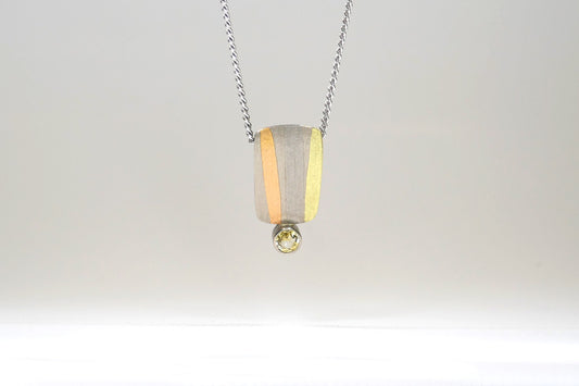 Yellow Sapphire 18ct White Gold Striped Necklace