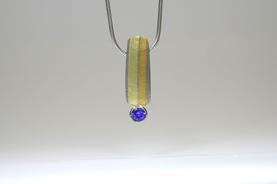 Tanzanite 18ct White Gold Striped Necklace