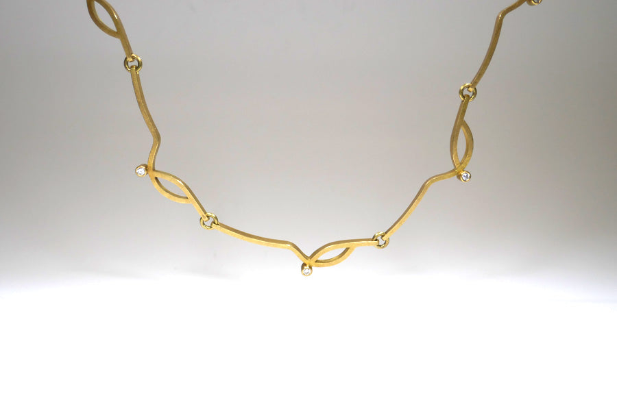 Frame Design Diamond 18ct Yellow Gold Necklace