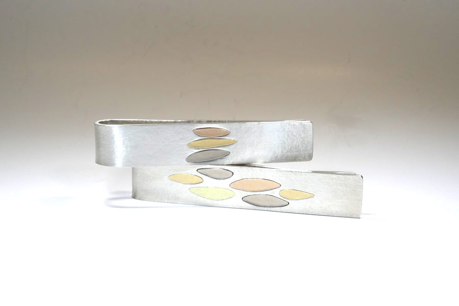 Silver & 18ct Gold Tie Slides