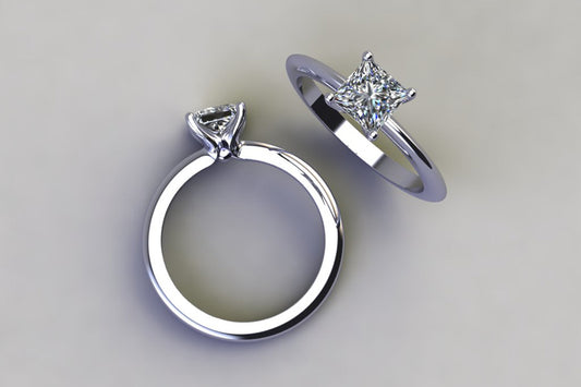 Princess Cut Diamond Platinum Ring Design