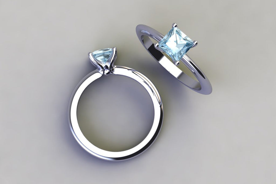 White Gold & Aquamarine