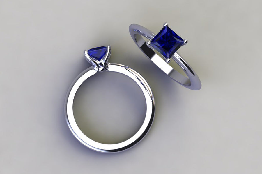 White Gold & Sapphire