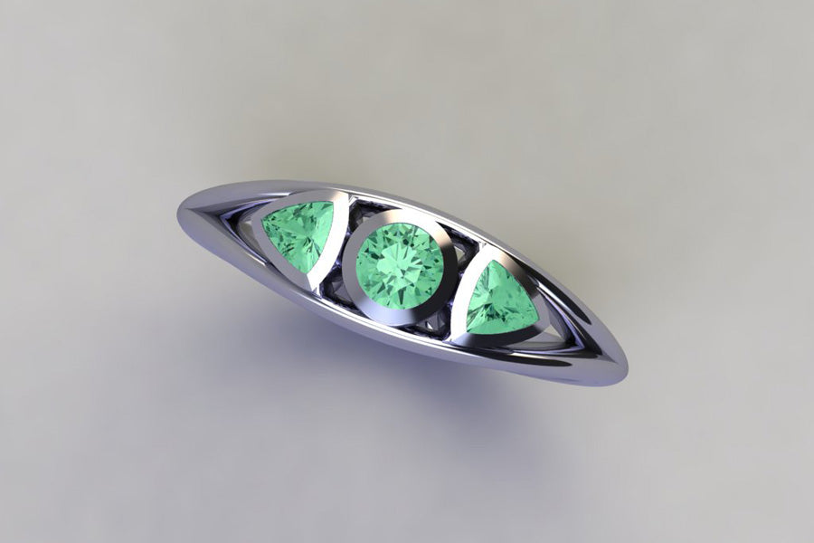 White Gold & Green Sapphires