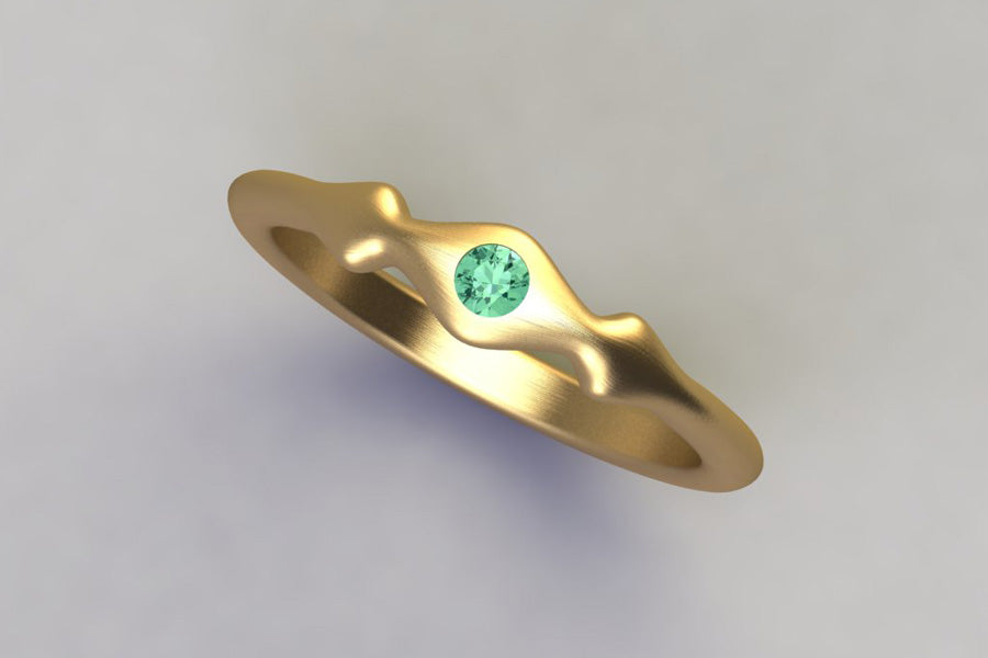 Yellow Gold & Green Sapphire