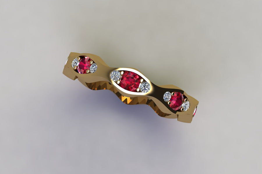 Yellow Gold, Rubies & Diamonds