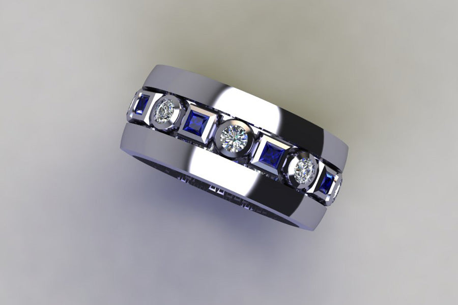 WHite Gold, Diamonds & Sapphires