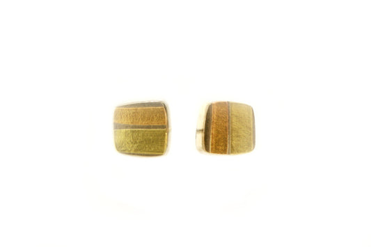 Silver & 18ct Gold Ear Studs