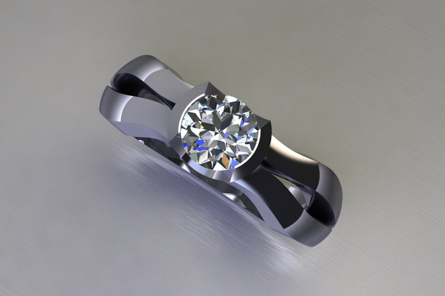 Round Brilliant Cut Diamond Platinum Ring Design