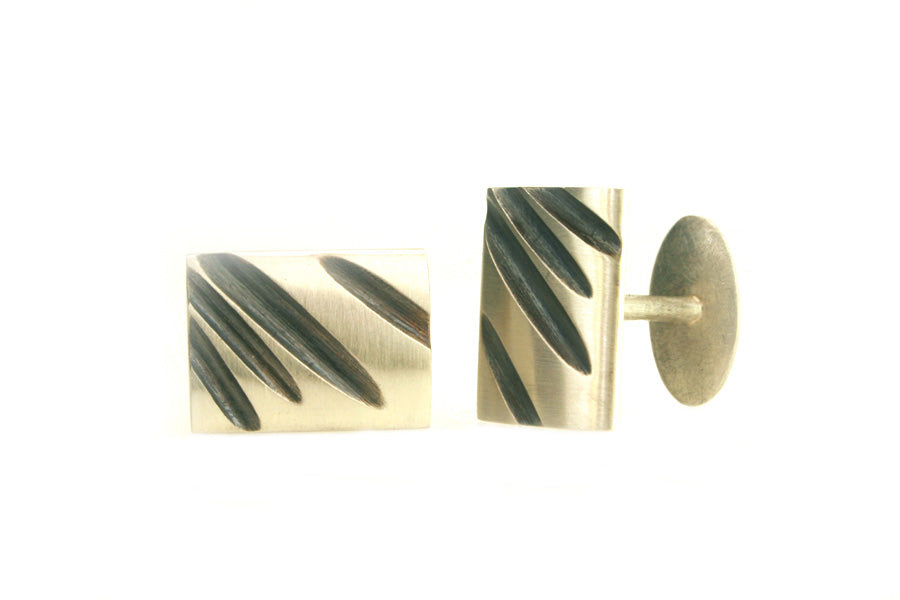 Fluted Design Silver Cufflinks