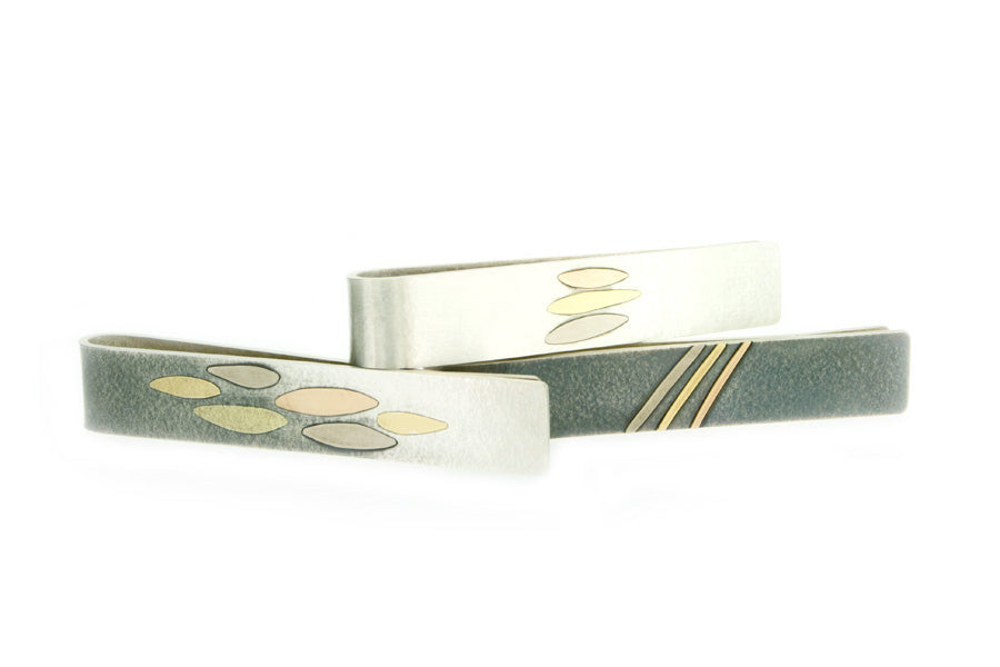 Silver & 18ct Gold Tie Slides