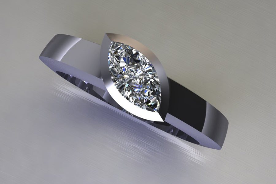 Marquise Cut Diamond Platinum Ring Design