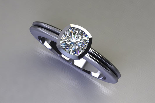 Cushion Cut Diamond Platinum Ring Design