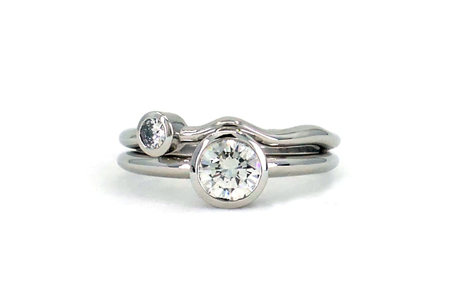 Platinum Round Brilliant Cut Two Stone Diamond Ring