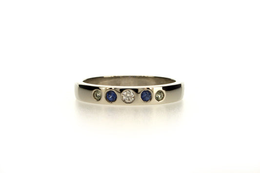 Diamond & Sapphire Set Platinum Ring