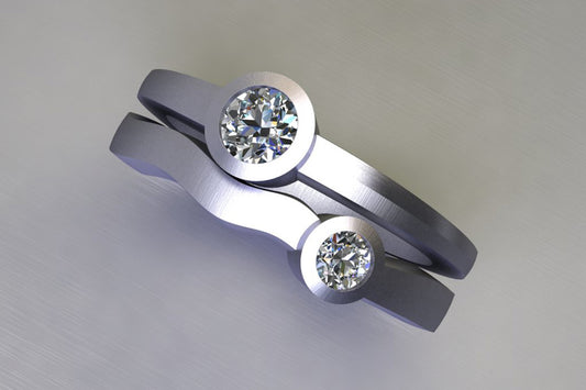 Two Stone Round Brilliant Cut Diamond Platinum Ring Design
