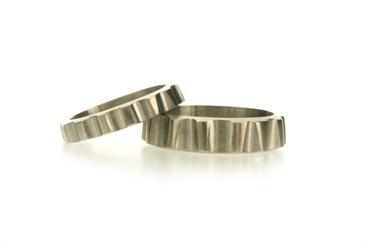 Hollow Shaped Platinum Wedding Rings