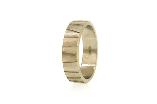 Striped Patterned Palladium Wedding Ring