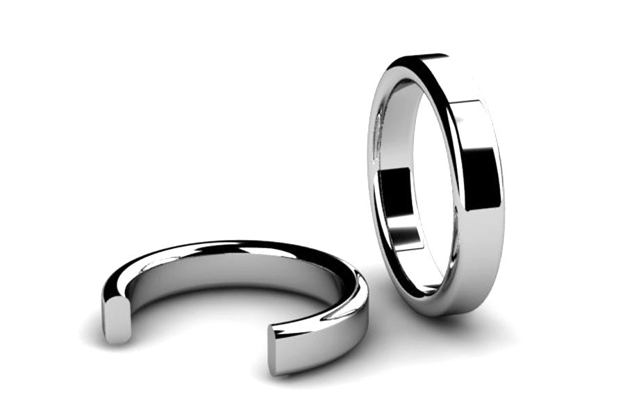Rectangular Section Round Sided Wedding Ring Designs