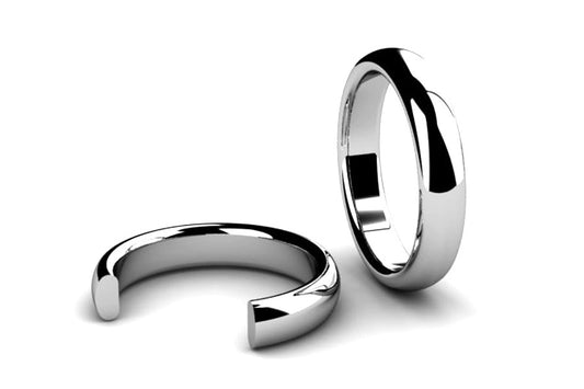 Rounded Barrel Section Wedding Ring Designs