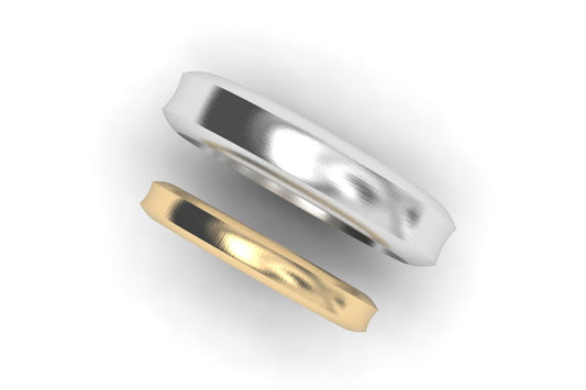 Concave Shaped Platinum & 18ct Gold Wedding Ring Designs