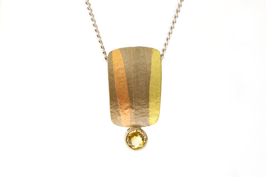 Yellow Sapphire 18ct White Gold Striped Necklace