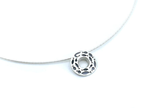 Turning Fish Small Silver Necklet
