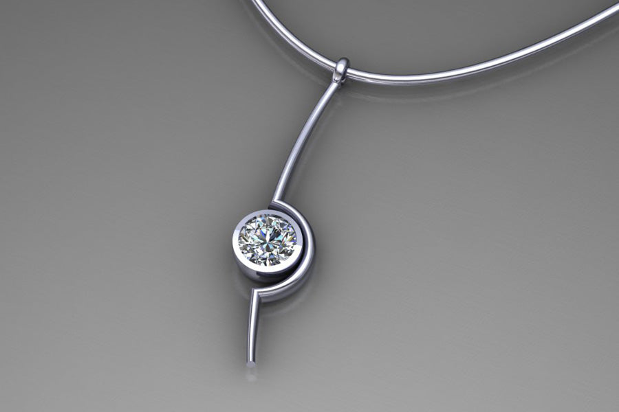 Diamond Platinum Cup Necklace Design