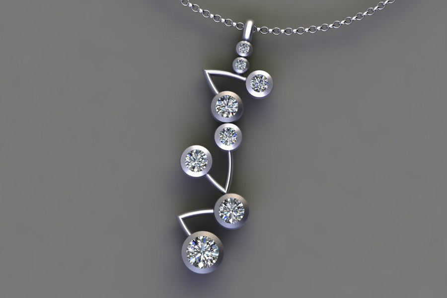 Platinum Diamond Cluster Pendant Design