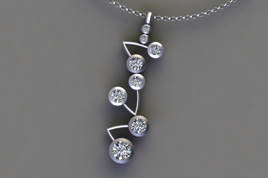 Platinum Diamond Cluster Pendant Design