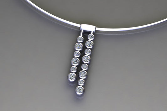 Diamond Platinum Droplet Necklace Design