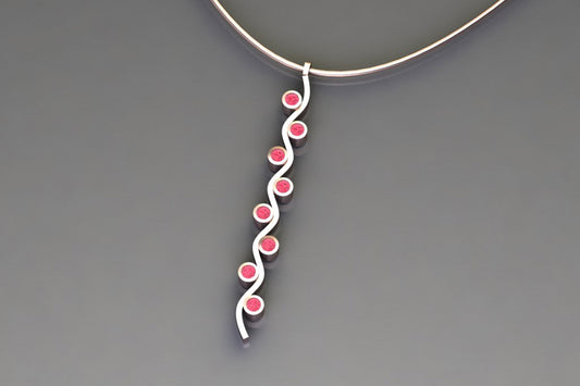 Pink Diamond 18ct Red Gold Wave Necklace Design