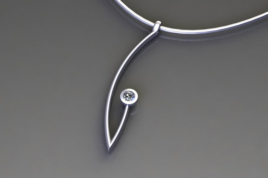 Diamond Platinum Branch Pendant Design