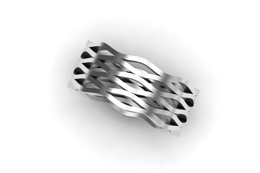 Harmonic Wave Platinum Ring Design