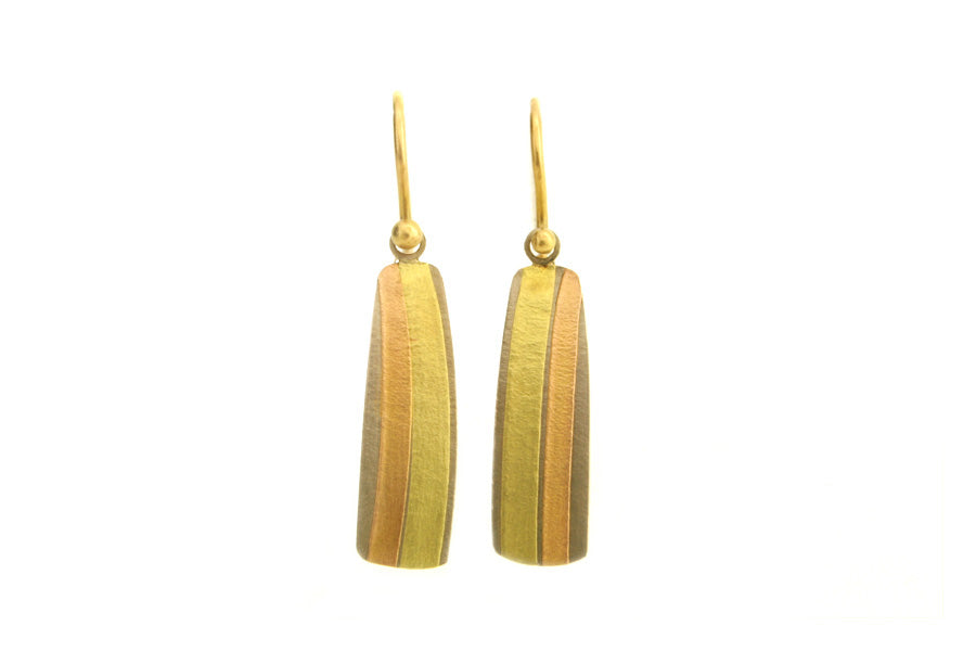 Striped 18ct Gold Earrings
