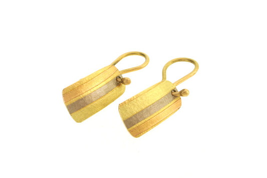 Striped 18ct Gold Earrings