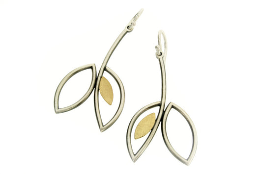 Frame Design Silver & 18ct Gold Earrings