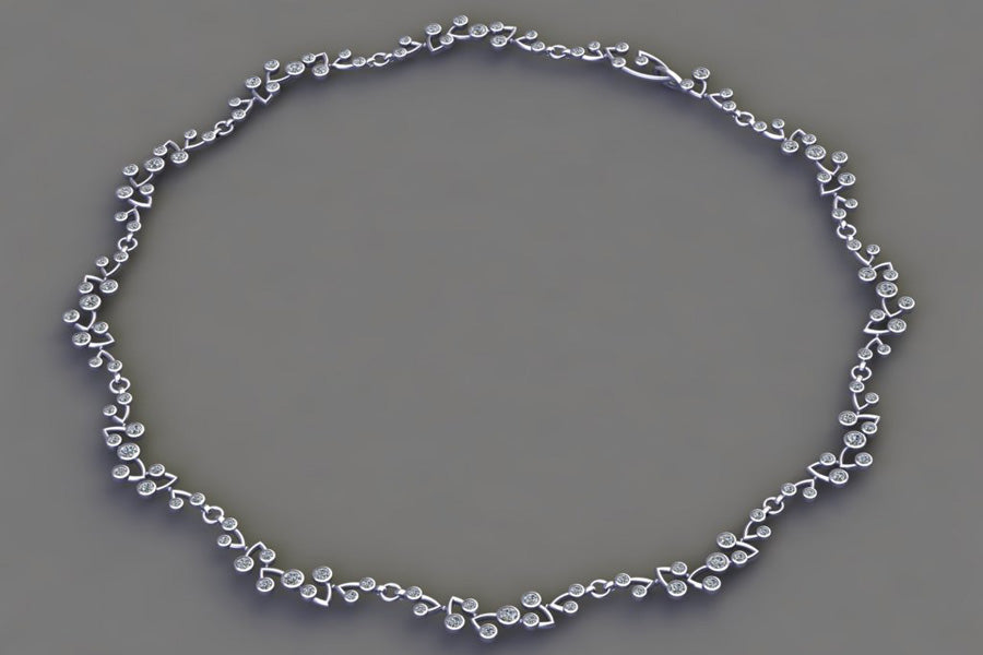 Branch Cluster Necklace Designs : Platinum & 18ct Golds with Diamonds, Emeralds & Sapphires